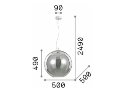 Ideal Lux Nemo Clear - Lámpara colgante de techo de globo grande con 1 luz Transparente, E27