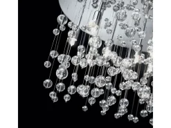 Ideal Lux Neve - Colgante de techo semi empotrado con 15 burbujas de vidrio extragrandes ligeras, cromo, G9