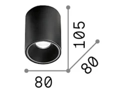 Ideal Lux Nitro - Downlight LED 1 luz redonda para montaje en superficie Negro