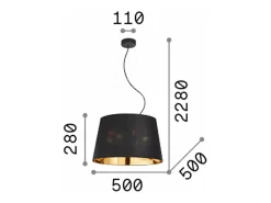 Ideal Lux Nordik - Lámpara colgante de techo tipo domo de 4 luces Negro