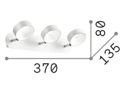Ideal Lux Oby - Lámpara de techo LED 3 luces Blanca