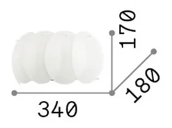 Ideal Lux Ovalino - Aplique de pared interior 2 luces blanco, E27