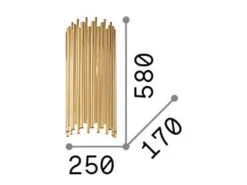 Ideal Lux Pan - Aplique de pared 2 luces Dorado