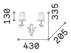 Ideal Lux Pegaso - Lámpara de pared con 2 velas de latón satinado