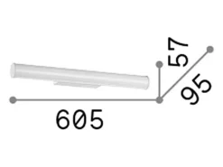 Ideal Lux PRETTY Aplique LED Integrado 60cm Blanco, 3000K, IP54, No Regulable