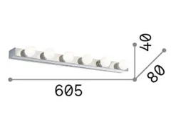 Ideal Lux Prive - Aplique de pared 6 luces Latón