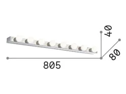 Ideal Lux Prive - Aplique de pared 8 luces Blanco