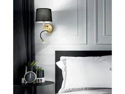 Ideal Lux SET UP Aplique + Luz Lectura Latón Sin Pantalla 3000K