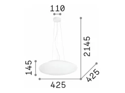 Ideal Lux Smarties Bianco - Lámpara colgante de techo pequeña con 3 luces blanca, E27
