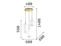 Ideal Lux UMILE - Lámpara colgante de techo en racimo LED integrada 3 luces blanco 3000K