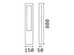 Ideal Lux Vega - 1 Bolardo de exterior ligero Antracita IP44, G9