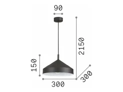 Ideal Lux YURTA Plafón Colgante Dome Blanco 30cm