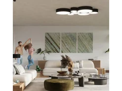 Incasso cilindrico nero 55cm E27 Plafón cilíndrico Negro 55cm E27
