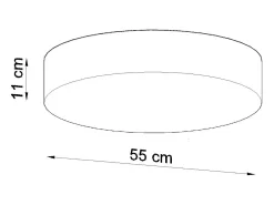 Incasso cilindrico nero 55cm E27 Plafón cilíndrico Negro 55cm E27