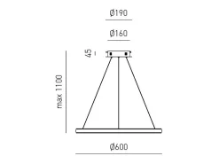 Iole S1 Lámpara colgante LED 28W regulable - Lámpara de araña con aro moderno blanco satinado, luz cálida 3000K, IP20