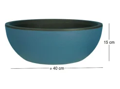 Jardinera redonda COUPE GRANIT - Plástico Ø 40 cm - Azul