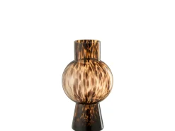 Jarrón bola manchas marrón cristal Alt. 30