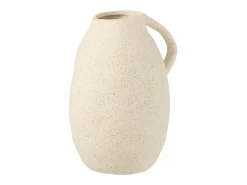 Jarrón de cerámica blanco con asa