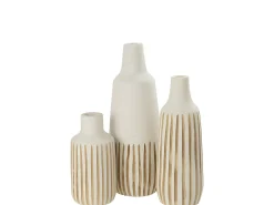 Jarrón de madera blanca de 18x18x33 cm