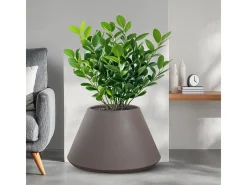 Jarrón de resina para plantas de interior y exterior diseño redondo cónico d.60x35h Stromboli Tortora