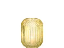 Jarrón de vidrio amarillo recto L18*l18*H19cm