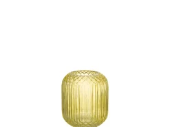 Jarrón de vidrio amarillo recto L14*l14*H17cm