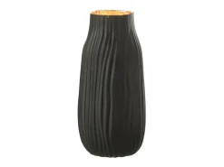 Jarrón de vidrio negro 12x12x26 cm