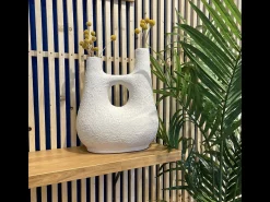 Jarrón decorativo blanco de terracota H42cm - Cruz