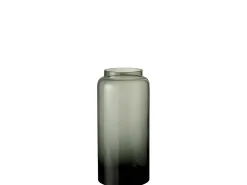 Jarrón recto largo cristal gris Alt. 40 cm