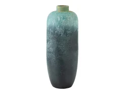 Jarrón vintage alto de cerámica azul 35x35x93 cm