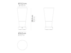 Jarrón Zafferano Soffio - Lámpara de mesa LED recargable IP65 función jarrón, regulador táctil, cristal transparente y base dorada - 10h autonomía
