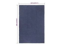 Jochem Alfombra rectangular algodón azul marino 120x180 cm