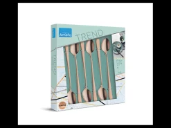 Juego de 6 cucharas para latte macchiato de acero inoxidable con acabado en cobre mate