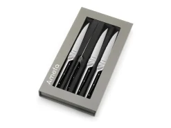 Juego de 4 cuchillos de carne Emperor Amefa - Estilo de alta gama, hoja dentada, mango bimaterial ABS y acero inoxidable