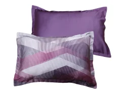 Juego de 2 fundas de almohada satén de algodón "Helix Purple"