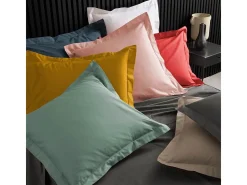 Juego de 2 Fundas de Almohada Percale Rojas 50x70cm - Suaves y Sedosas