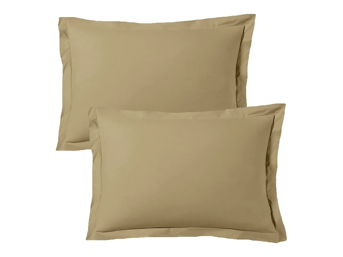 Juego de 2 fundas de almohada satén de algodón beige