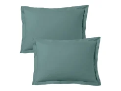 Juego de 2 fundas de almohada satén de algodón celadón