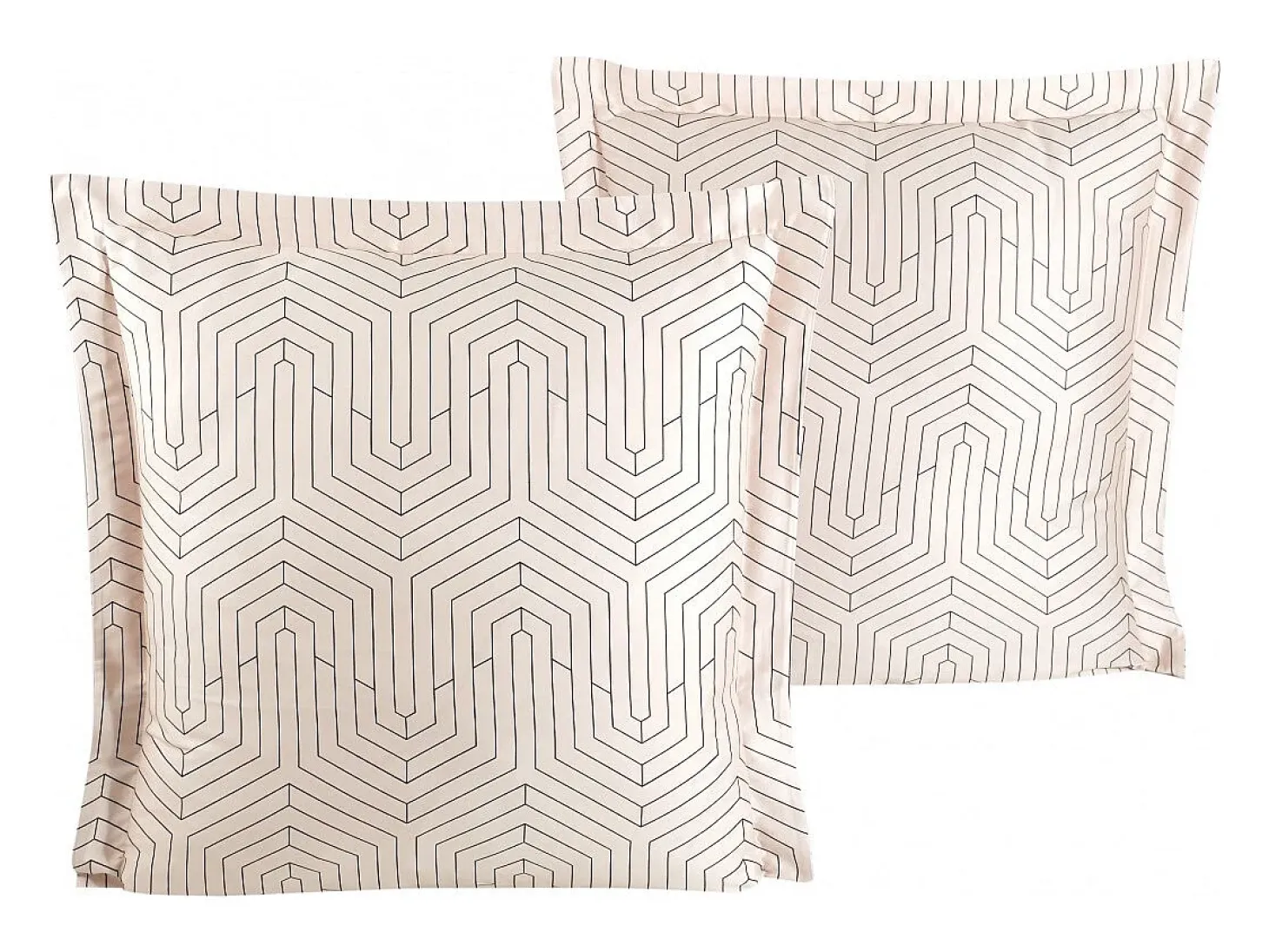 Juego de 2 fundas de almohada satén de algodón "Strada white"