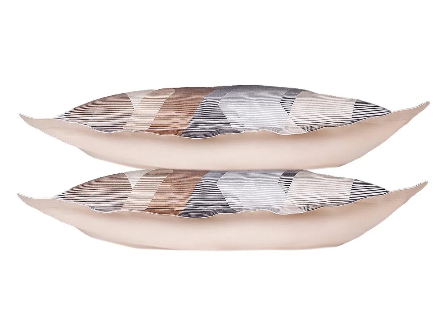 Juego de 2 fundas de almohada satén de algodón "Helix Brown"