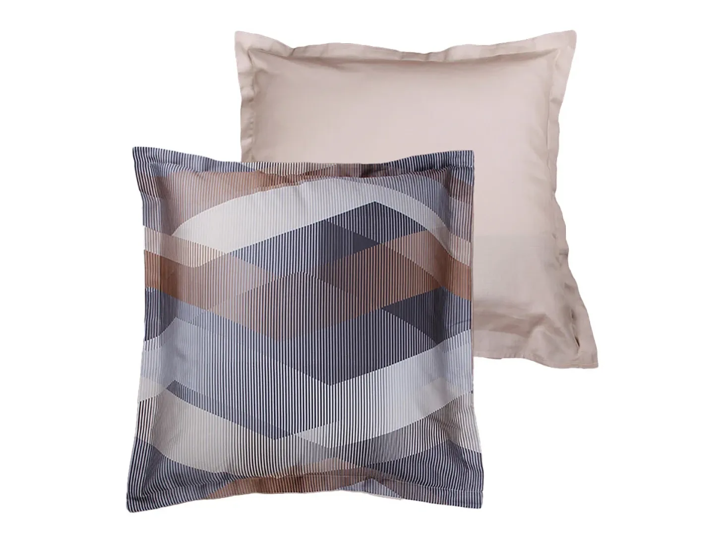 Juego de 2 fundas de almohada satén de algodón "Helix Brown"