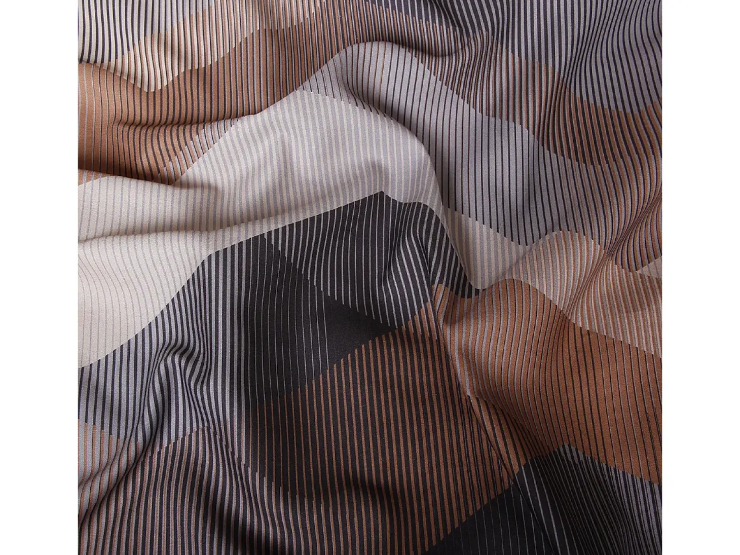 Juego de 2 fundas de almohada satén de algodón "Helix Brown"