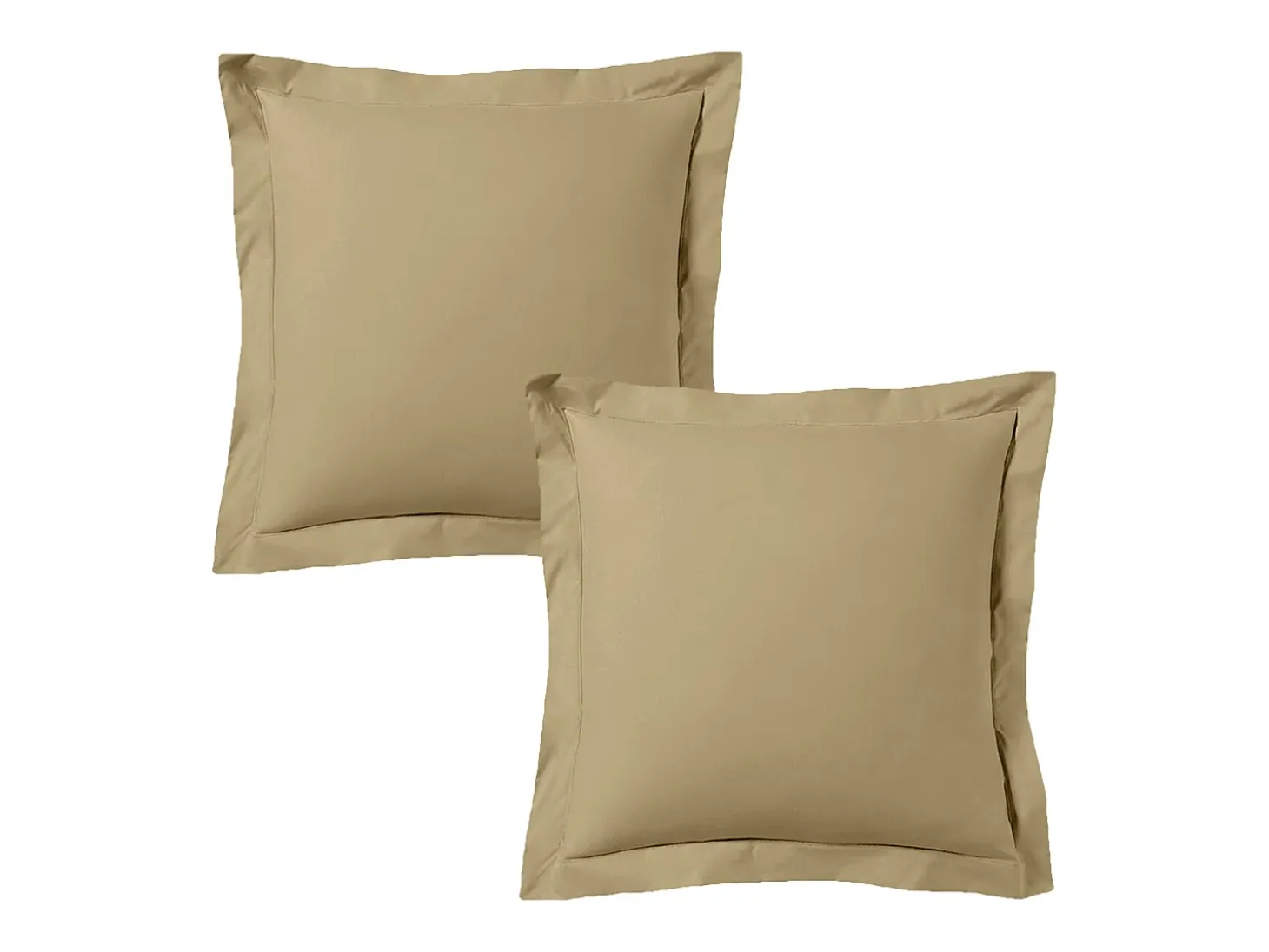 Juego de 2 fundas de almohada satén de algodón beige