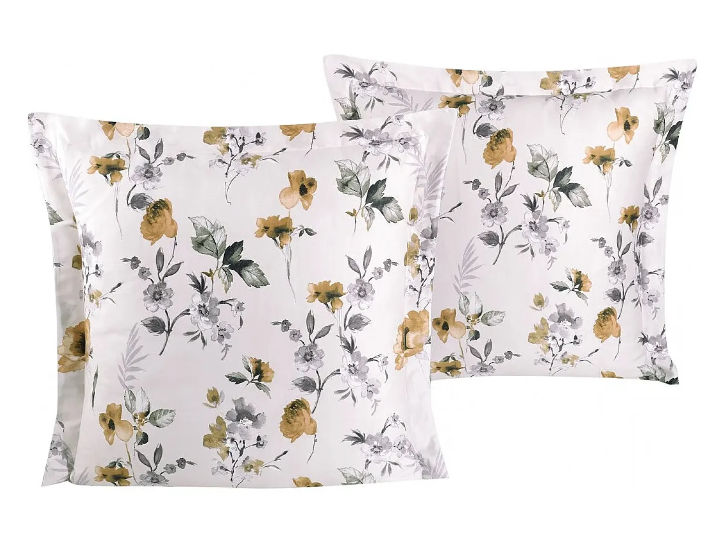 Juego de 2 fundas de almohada satén de algodón "Septembre"