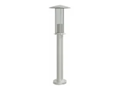 Juego de 3 lámparas de pie de exterior plateadas 60 cm acero inoxidable Plata 02_0042560