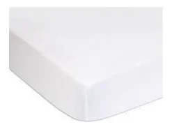Juego de 2 sábanas bajeras de punto 60 x 120 cm blanco/perla