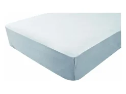 Juego de 2 sábanas bajeras de punto 60 x 120 cm blanco/perla