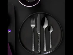Juego de 6 Tenedores para Pastel Negro Mate Felicity - Acero Inoxidable - Colección Martillada