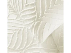 Juego de Cama 3 Piezas "Heltie" 240x220cm Marfil Microfibra Tufted Suave y Transpirable