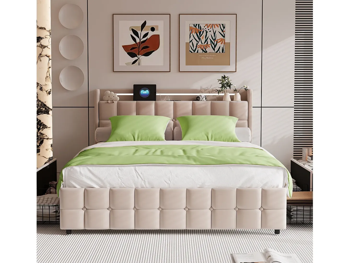 Juego de cama de 3 piezas, incluye 2 fundas de almohada (80 x 80 cm), 1 sábana bajera (160 x 200 cm) + 1 funda nórdica (155 x 220 cm), verde, poliéster